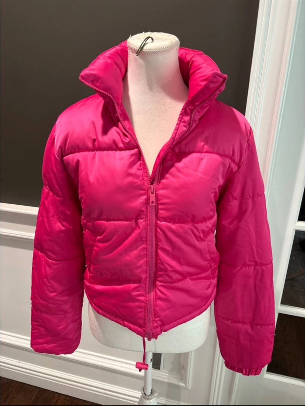 Girls' Hot Pink Puffer Jacket - Cozy Winter Coat